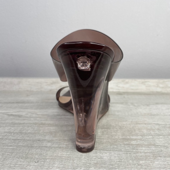 Aldo plum brown lucite wedge heels size 10 - Picture 8 of 14